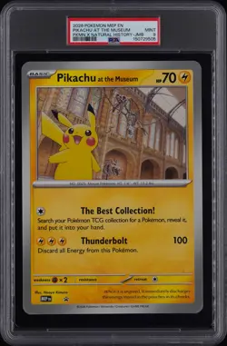 2026 POKEMON MEP EN-ME BLACK STAR PROMO PIKACHU AT THE MUSEUM PSA 9 - Image 1
