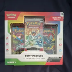 Pokemon TCG First Partner Illustration Collection Series 1 Box 3 Packs Promo - Image 1