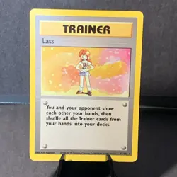Pokemon TCG Lass 75/102 Base Set Trainer WOTC Vintage LP Rare Card - Image 1