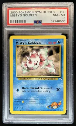 2000 Pokemon Gym Heroes Misty's Goldeen #30/132 PSA 8 - Image 1