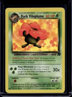 2000 Pokemon Team Rocket Dark Vileplume #30/82 - Image 1