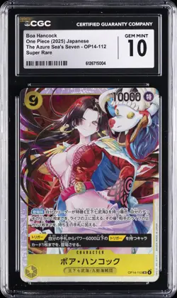 2025 ONE PIECE THE AZURE SEA'S SEVEN SUPER RARE BOA HANCOCK CGC 10 GEM MINT - Image 1