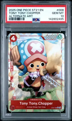 2025 ONE PIECE STARTER DECK ST21-EX GEAR 5 #008 TONY TONY CHOPPER PSA 10 - Image 1