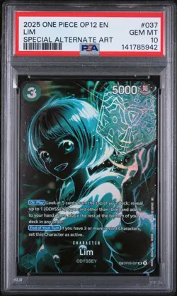 2025 ONE PIECE OP12-LEGACY OF THE MASTER SPECIAL ALTERNATE ART #037 LIM PSA 10 - Image 1