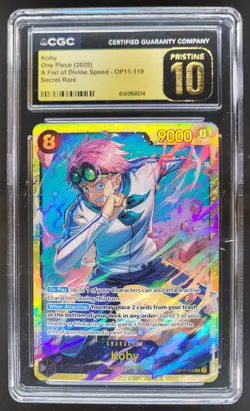 2025 ONE PIECE KOBY SECRET RARE OP11-119 CGC 10 PRISTINE G PT - Image 1