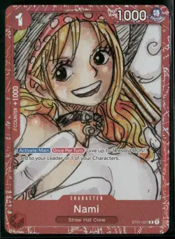 2023 One Piece CCG Nami Promo ST01-007 Foil Film Red - Image 1
