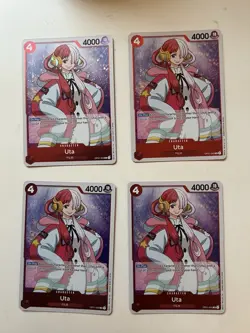 4x Pre Errata: Uta Op01-005 Romance Dawn Holo English One Piece TCG Near Mint!!! - Image 1