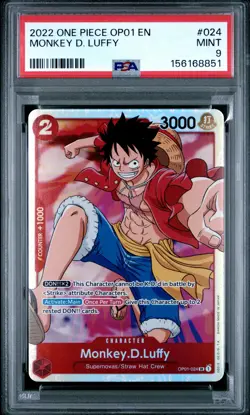 2022 ONE PIECE OP01-ROMANCE DAWN #024 MONKEY D. LUFFY PSA 9 - Image 1