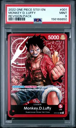 2022 ONE PIECE STARTER DECK ST01-STRAW HAT CREW #001 MONKEY D. LUFFY PSA 9 - Image 1