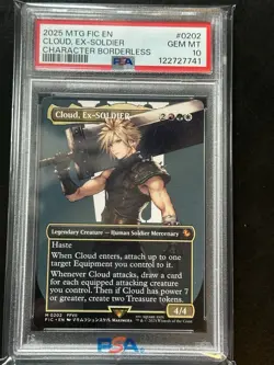 Cloud Ex-Soldier 2025 MTG Final Fantasy M210 Borderless PSA 10 - Image 1
