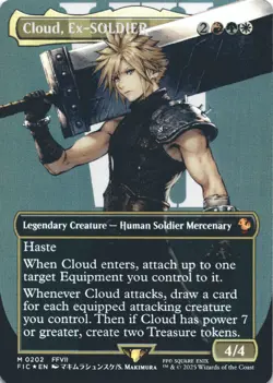 MTG Cloud, Ex-SOLDIER (Borderless) Foil NM Commander: FINAL FANTASY Magic 202 - Image 1