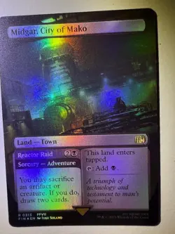 Midgar, City of Mako Borderless FOIL: Rare 0313: Final Fantasy MTG (NM) - Image 1