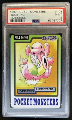 1997 Bandai Carddass Pokemon Pocket Monsters Japanese Lickitung #108 PSA 9 Mint - Image 1