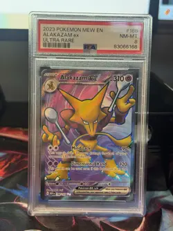 2023 Pokemon TCG Alakazam ex 188/165 SV 151 Ultra Rare Holo PSA 8 EN - Image 1