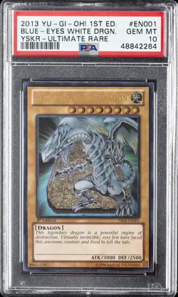 2013 YU-GI-OH! STARTER DECK KAIBA RELOADED #EN001 BLUE-EYES WHITE DRAGON PSA 10 - Image 1