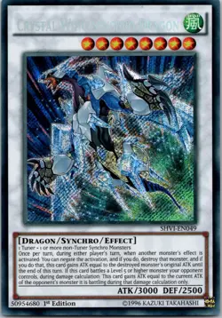 Yugioh Crystal Wing Synchro Dragon SHVI-EN049 1st Edition Secret Rare NM - Image 1