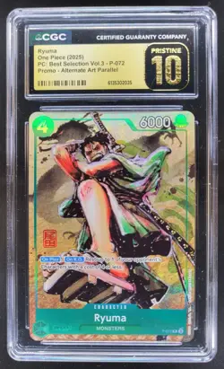 2025 ONE PIECE RYUMA PROMO ALT ART P-072 CGC 10 PRISTINE G PT - Image 1