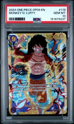 One Piece Monkey D Luffy OP09-119 PSA 10 Gem Mint - Image 1