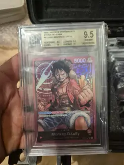 One Piece Monkey D Luffy ST01-001 Leader Foil Pre-Errata Wave 1 English LP+ - Image 1
