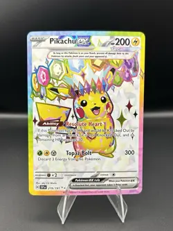 Pikachu EX 219/191 Ultra Rare Pokemon TCG SV Surging Sparks Near Mint #A - Image 1