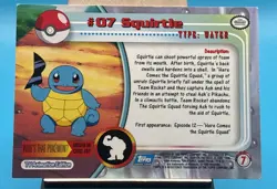 Topps Pokemon #07 Squirtle - TV Animation Edition Card, 1999, LP - Image 2
