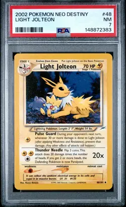 2002 POKEMON NEO DESTINY #48 LIGHT JOLTEON PSA 7 - Image 1