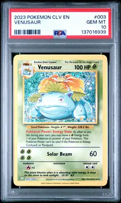 2023 POKEMON CLV-TRADING GAME CLASSIC VENUSAUR & LUGIA EX DECK VENUSAUR PSA 10 - Image 1