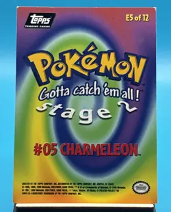 1999 Topps Pokemon The Movie Charmeleon #05 E5 of 12 Black Label - Image 2