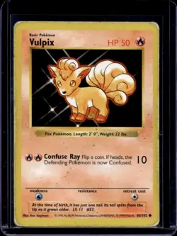1999 Pokemon Shadowless Vulpix #68/102 - Image 1