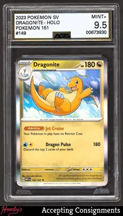 2023 Pokemon TCG Scarlet & Violet 151 #149 Dragonite HOLO R AGS 9.5 MINT+ - Image 1