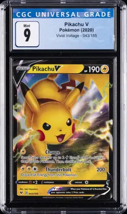 2020 POKEMON VIVID VOLTAGE #043/185 PIKACHU V CGC 9 - Image 1