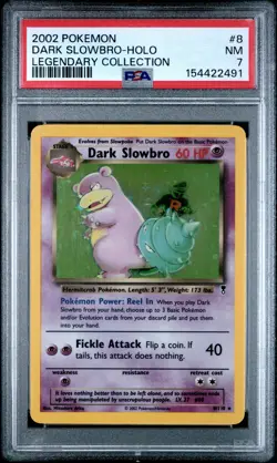 2002 POKEMON LEGENDARY COLLECTION #8 DARK SLOWBRO-HOLO PSA 7 - Image 1