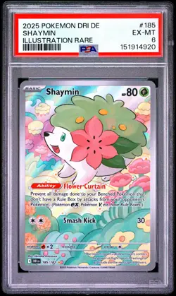 2025 POKEMON GERMAN DRI DE-DESTINED RIVALS ILLUSTRATION RARE #185 SHAYMIN PSA 6 - Image 1