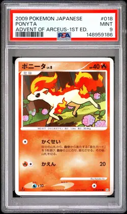 2009 POKEMON JAPANESE ADVENT OF ARCEUS 1ST EDITION #018 PONYTA PSA 9 - Image 1