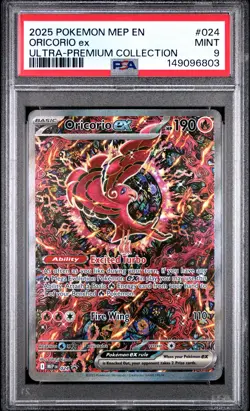 2025 POKEMON MEP EN-ME BLACK STAR PROMO #024 ORICORIO EX PSA 9 - Image 1