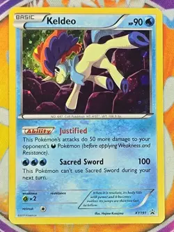 🔥2017 Pokemon TCG XY Keldeo XY191 Black Star Promo Cosmos Holo LP/NM Sleeved 📈 - Image 1
