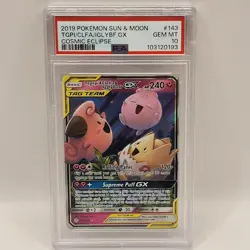PSA 10 Pokemon Togepi Cleffa Igglybuff Sun & Moon Cosmic Eclipse 143/236 - Image 1