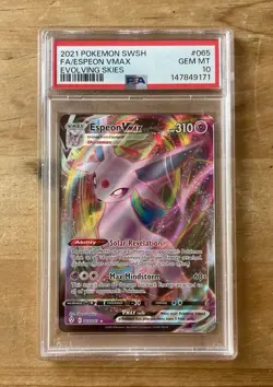 2021 Pokemon SWSH FA Espeon PSA 10 💎 VMAX Evolving Skies 065/203 - Image 3