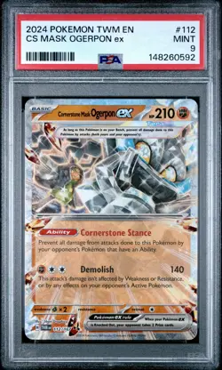2024 POKEMON TWM EN-TWILIGHT MASQUERADE #112 CORNERSTONE MASK OGERPON EX PSA 9 - Image 1