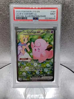 PSA GRADED 9 2025 POKEMON LILLIE'S CLEFAIRY EX 184 SIR - Image 1