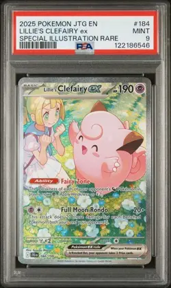 PSA GRADED 9 2025 POKEMON LILLIE'S CLEFAIRY EX 184 SIR - Image 3