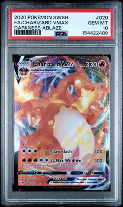 2020 POKEMON SWORD & SHIELD DARKNESS ABLAZE #020 FULL ART/CHARIZARD VMAX PSA 10 - Image 1