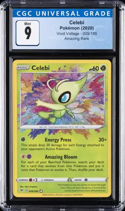 2020 POKEMON VIVID VOLTAGE, AMAZING RARE #009/185 CELEBI CGC 9 - Image 1