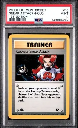 POKEMON SNEAK ATTACK 2000 ROCKET #16 HOLO 1ST EDITION PSA 9 - Image 1