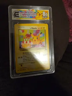 Pokemon Pikachu TCG 2001 Birthday Black Star Promo Holo Card #24 8.5 - Image 3
