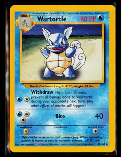 1999 Pokemon TCG Wartortle Base Set #042/102 - Image 1