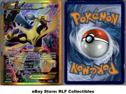 2016 Pokemon, XY Fates Collide, #125/124 Alakazam EX, Gold Secret Rare - Image 1