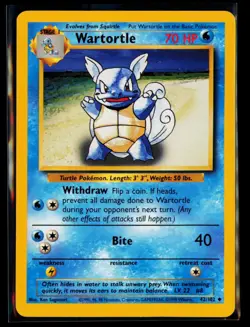 1999 Pokemon TCG Wartortle Base Set #042/102 - Image 1