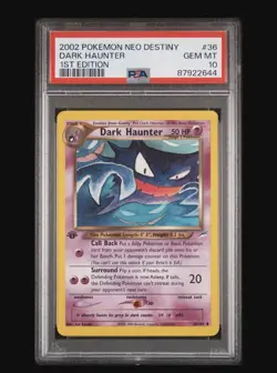2002 Pokemon Neo Destiny #36/105 Dark Haunter PSA 10 GEM MINT 1st edition - Image 1