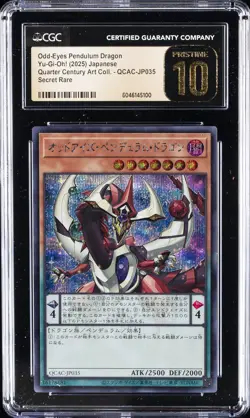 2025 YU-GI-OH! #QCAC-JP035 ODD-EYES PENDULUM DRAGON CGC 10 PRISTINE - Image 1
